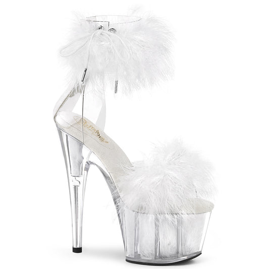 Pleaser Damen Sandalen ADORE-724f CLR-WHT-FUR / WHT FUR