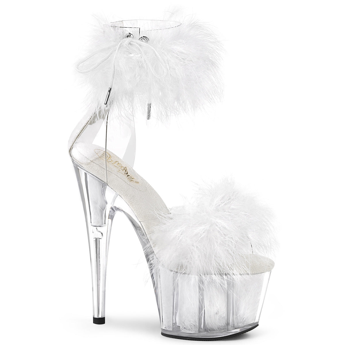Pleaser Damen Sandalen ADORE-724f CLR-WHT-FUR / WHT FUR