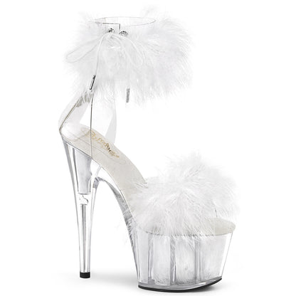 Pleaser Damen Sandalen ADORE-724f CLR-WHT-FUR / WHT FUR