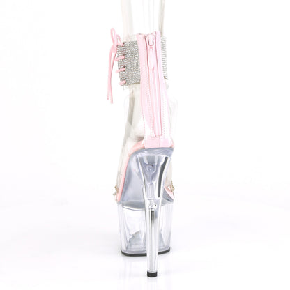 Pleaser Womens Sandals ADORE-727RS Clr-B. Pink/Clr