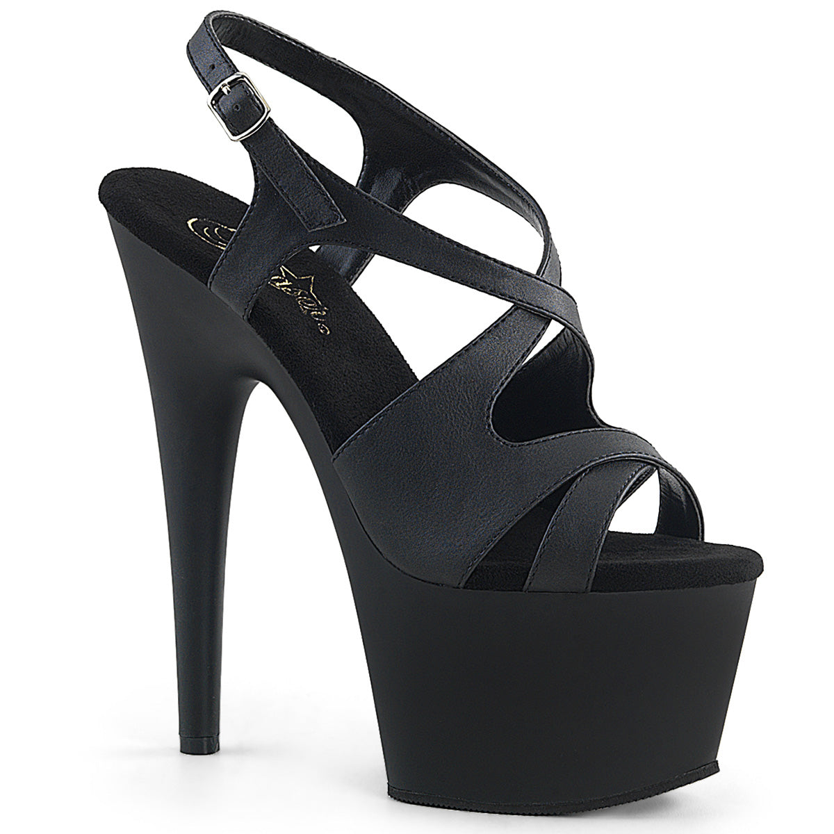 Pleaser Damen Sandalen ADORE-730 BLK Faux Leder / BLK Matte