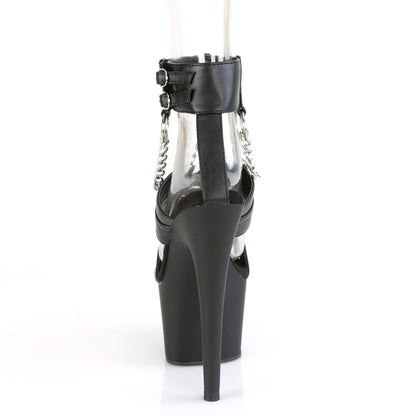 Pleaser Womens Sandals ADORE-761 Blk Faux Leather/Blk Matte