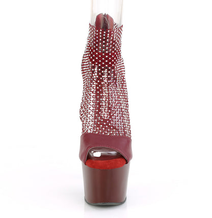 Pleaser Womens Sandals ADORE-765RM Burgundy F.Leather-RS Mesh/Burgundy Matt
