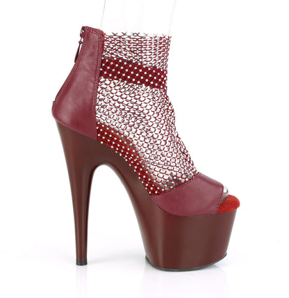 Pleaser Womens Sandals ADORE-765RM Burgundy F.Leather-RS Mesh/Burgundy Matt