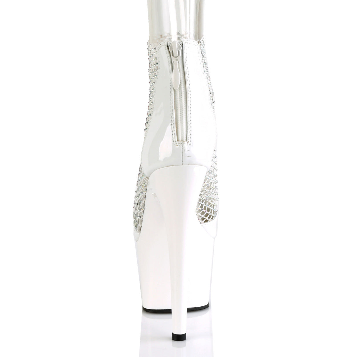 Pleaser Damen Sandalen ADORE-765RM WHT PAT-RS-MESSH / WHT