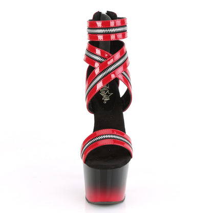 Pleaser Damen Sandalen ADORE-766 rot pat / black-rot