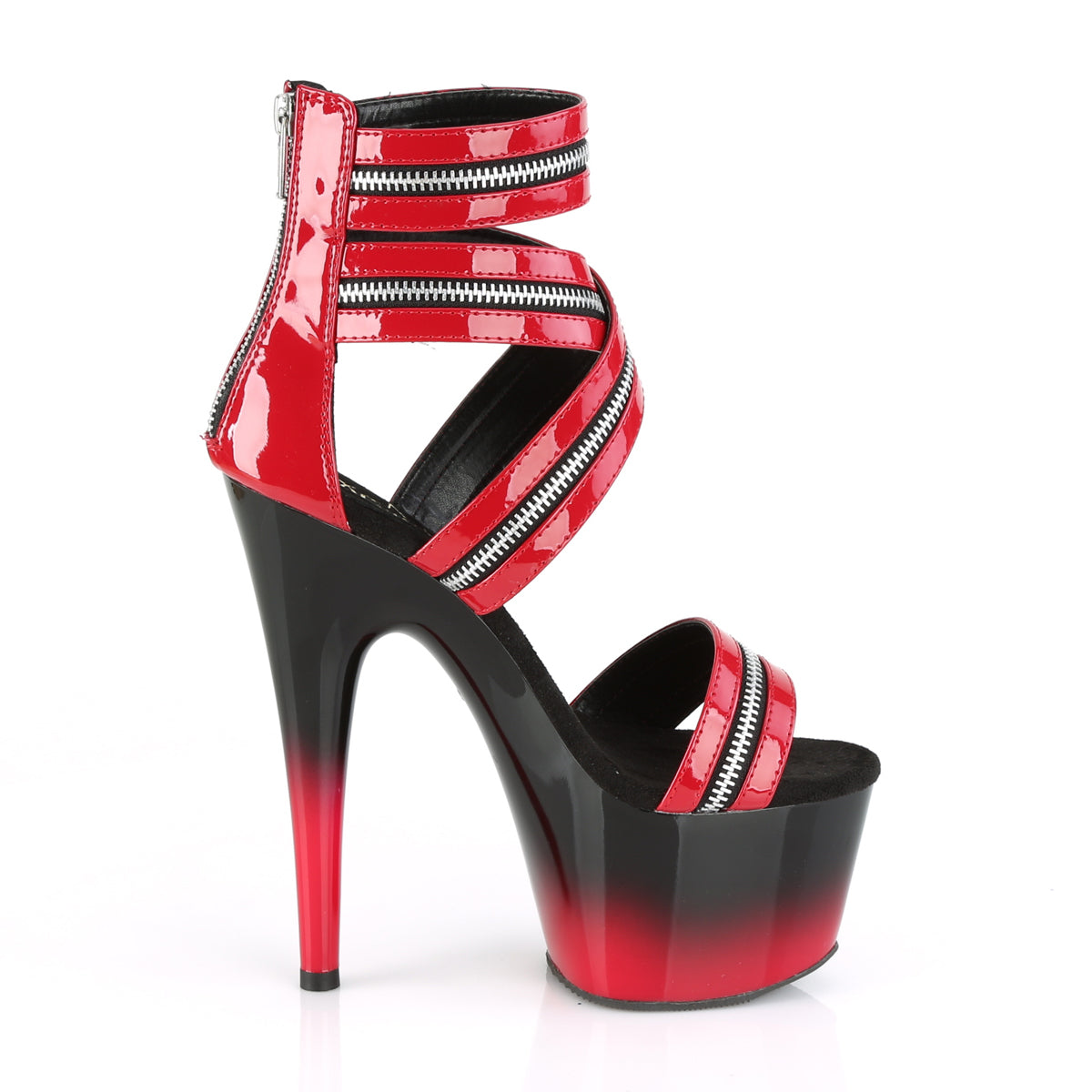 Pleaser Damen Sandalen ADORE-766 rot pat / black-rot