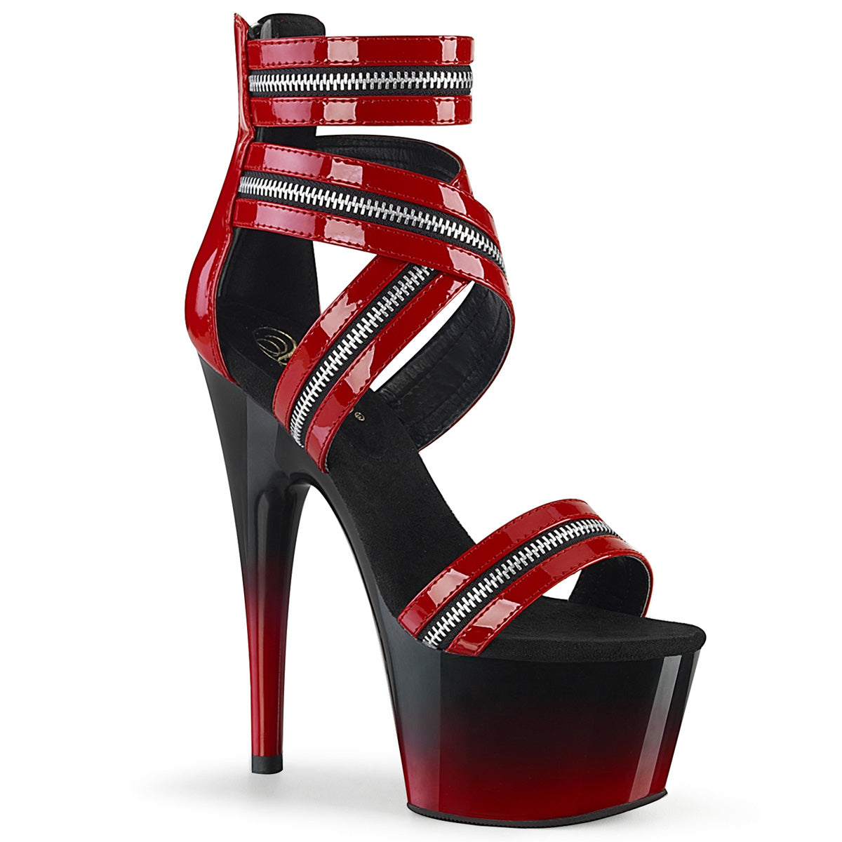 Pleaser Damen Sandalen ADORE-766 rot pat / black-rot
