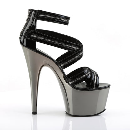 Pleaser Damen Sandalen ADORE-767 BLK / Zinn Chrom