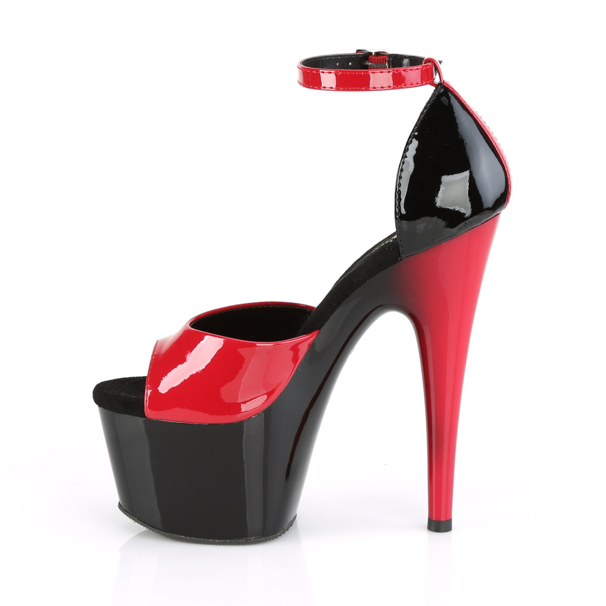 Pleaser Damen Sandalen ADORE-789 rot-black pat / black-rot