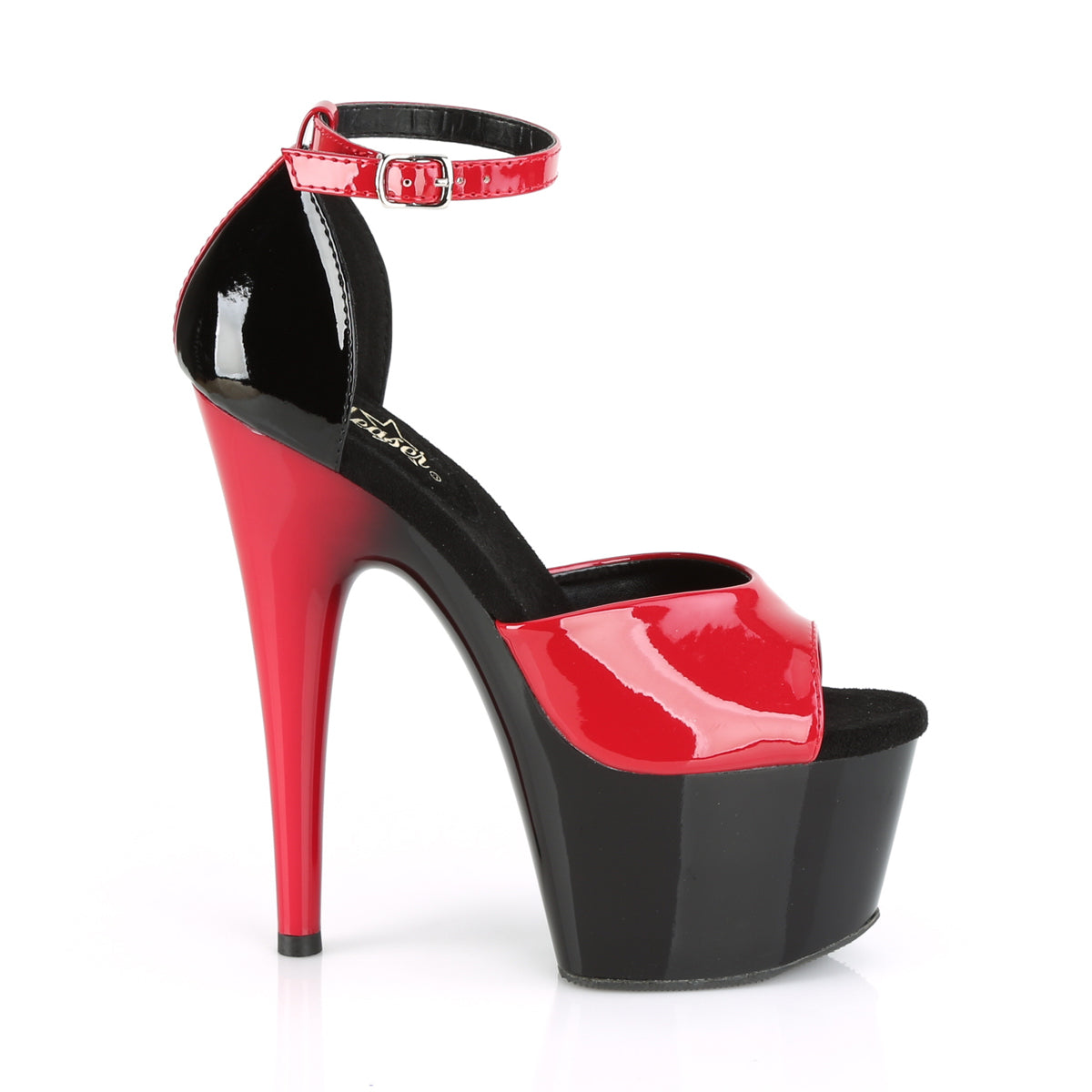Pleaser Damen Sandalen ADORE-789 rot-black pat / black-rot