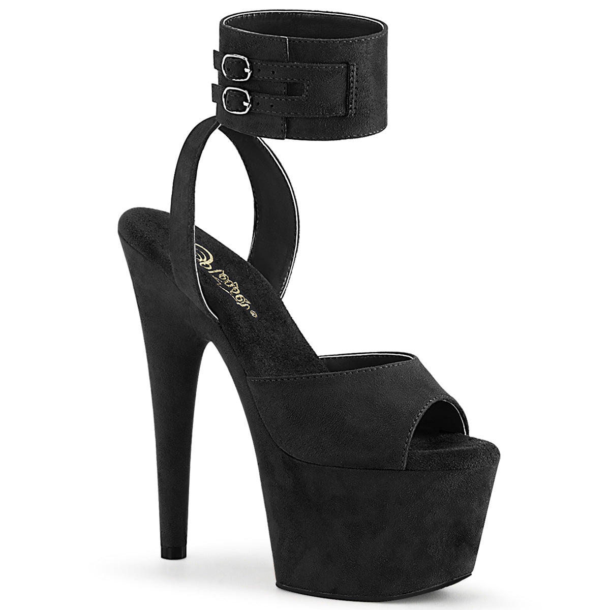Pleaser Damen Sandalen ADORE-791fs BLK Faux Wildleder / BLK Faux Wildleder