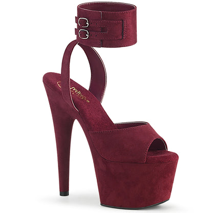 Pleaser Damen Sandalen ADORE-791FS Burgund Faux Wildleder / Burgund Faux Wildleder