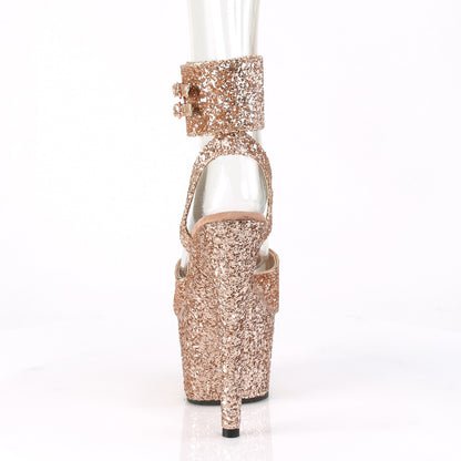 Pleaser Damen Sandalen ADORE-791lg Rose Gold Glitter / Rose Gold Glitter