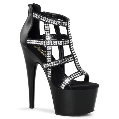 Pleaser Damen Sandalen ADORE-798 BLK Faux Leder / BLK