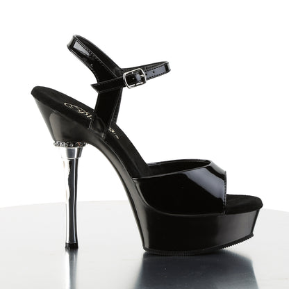 Pleaser Womens Sandals ALLURE-609 Blk Pat/Blk