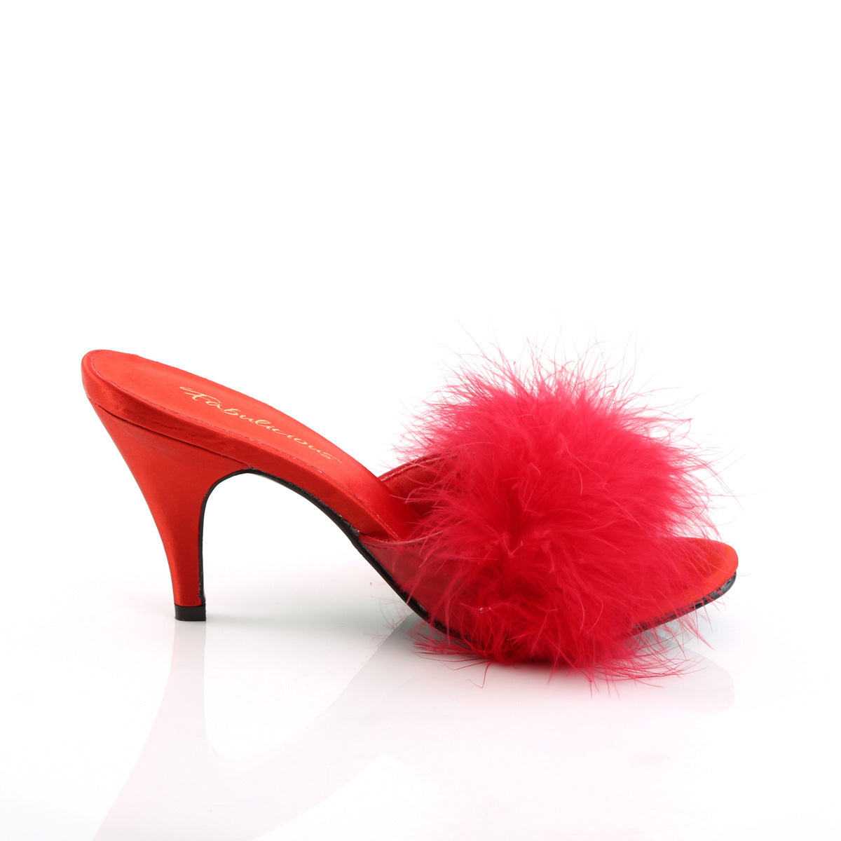 Fabulicious Womens Sandals AMOUR-03 Red Pu-Fur
