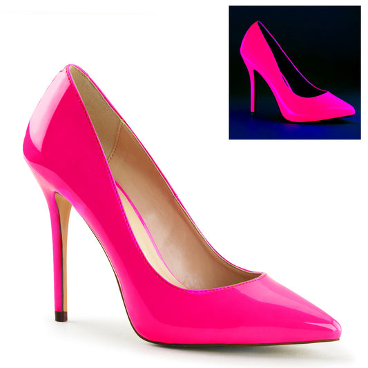 Pleaser Womens Pumps AMUSE-20 Neon Fuchsia Pat