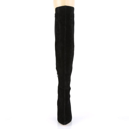 Pleaser Womens Boots. AMUSE-2018 BLK Wildleder-Nylon