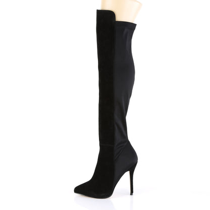 Pleaser Womens Boots. AMUSE-2018 BLK Wildleder-Nylon
