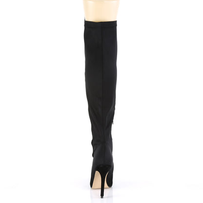Pleaser Womens Boots. AMUSE-2018 BLK Wildleder-Nylon