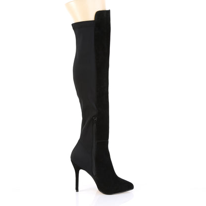 Pleaser Womens Boots. AMUSE-2018 BLK Wildleder-Nylon