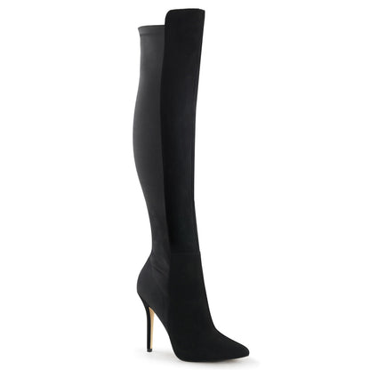 Pleaser Womens Boots. AMUSE-2018 BLK Wildleder-Nylon