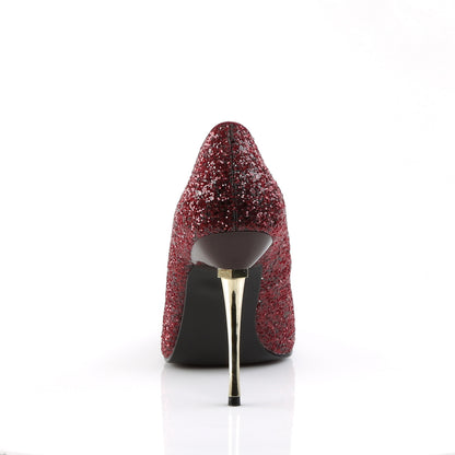 Pleaser Womens Pumps APPEAL-20G Burgundy Gltr Pu