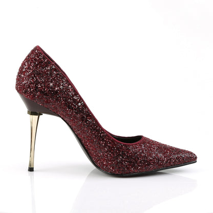 Pleaser Womens Pumps APPEAL-20G Burgundy Gltr Pu