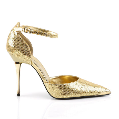Pleaser Frauenpumpen APPEAL-21 Gold gewebt GLTR