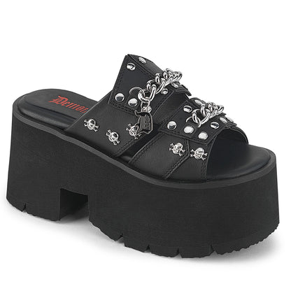 DemoniaCult Women's Sandals ASHES-08 Blk Vegan Leather