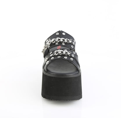 DemoniaCult Women's Sandals ASHES-08 Blk Vegan Leather