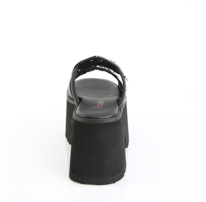 DemoniaCult Women's Sandals ASHES-08 Blk Vegan Leather