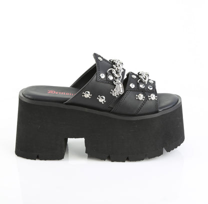 DemoniaCult Women's Sandals ASHES-08 Blk Vegan Leather