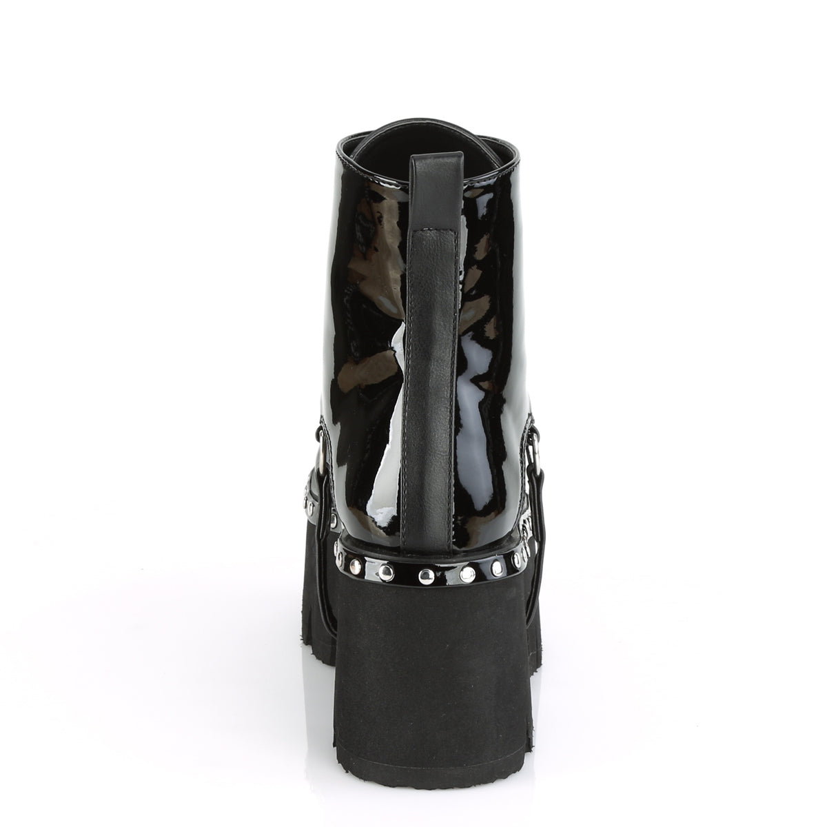 DemoniaCult Damenknöchelstiefel ASHES-100 BLK Pat-Vegan Leder