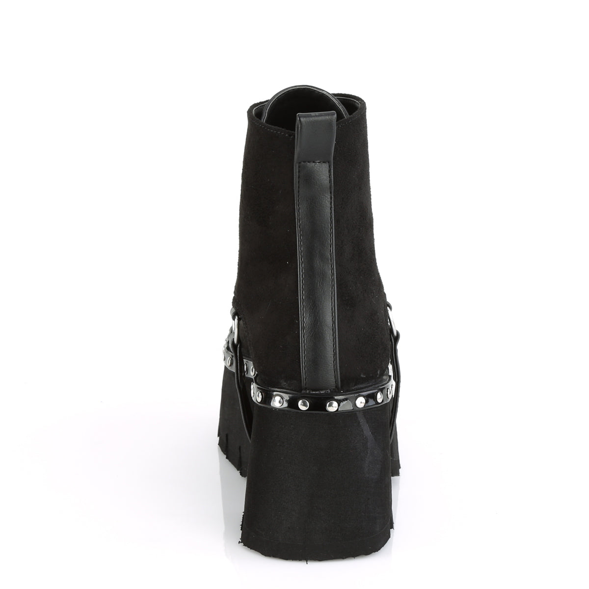 DemoniaCult Damenknöchelstiefel ASHES-100 BLK Veganer Wildleder-Blk V. Le