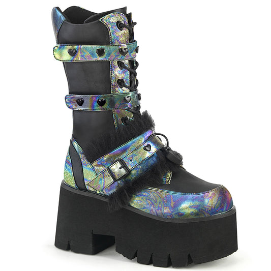 DemoniaCult  Stiefel ASHES-120 BLK Vegan Le Green Multi Oil