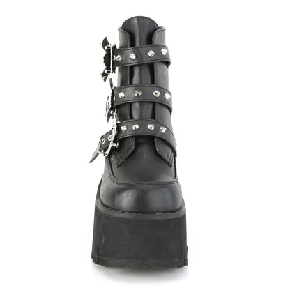 DemoniaCult Damenknöchelstiefel ASHES-55 BLK Vegan Leder