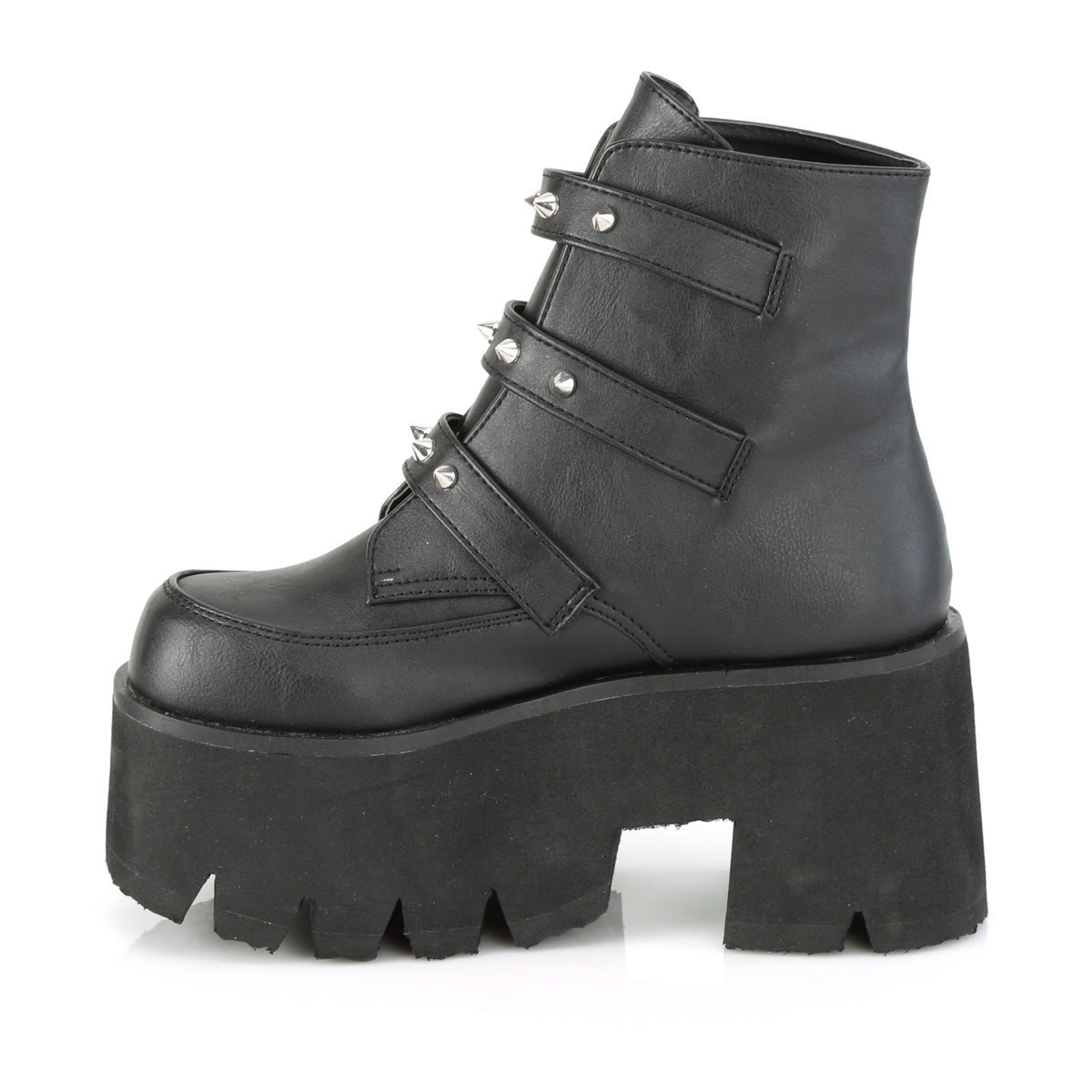 DemoniaCult Damenknöchelstiefel ASHES-55 BLK Vegan Leder