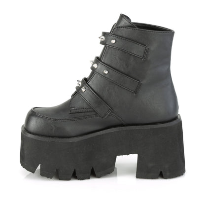DemoniaCult Damenknöchelstiefel ASHES-55 BLK Vegan Leder