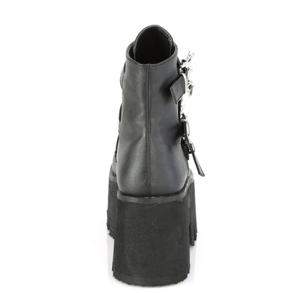 DemoniaCult Damenknöchelstiefel ASHES-55 BLK Vegan Leder