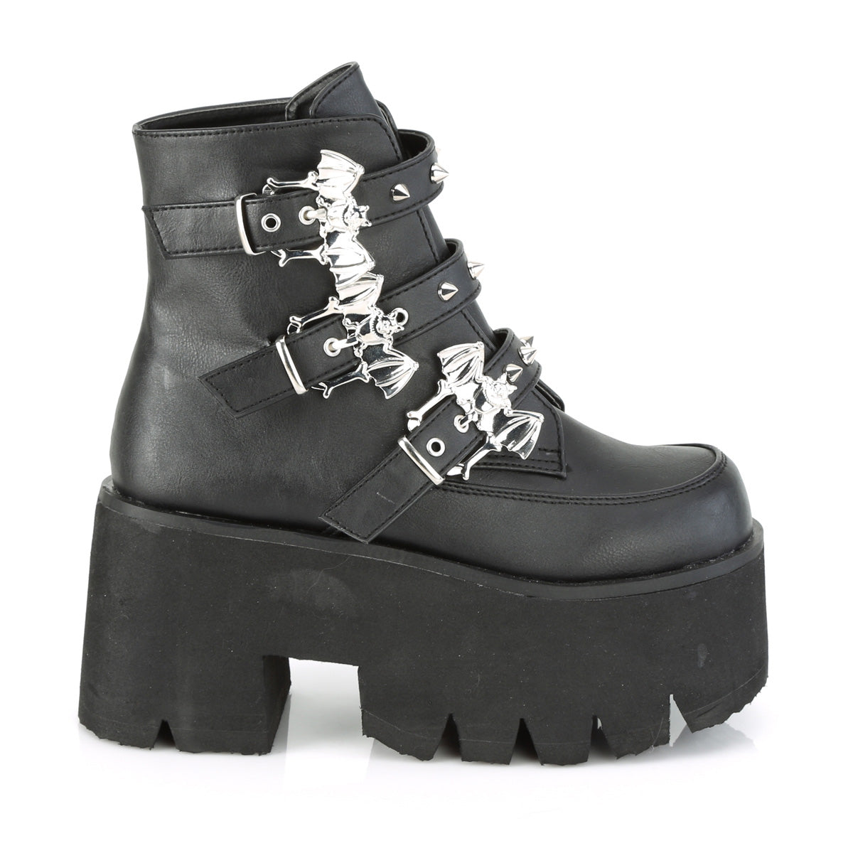 DemoniaCult Damenknöchelstiefel ASHES-55 BLK Vegan Leder