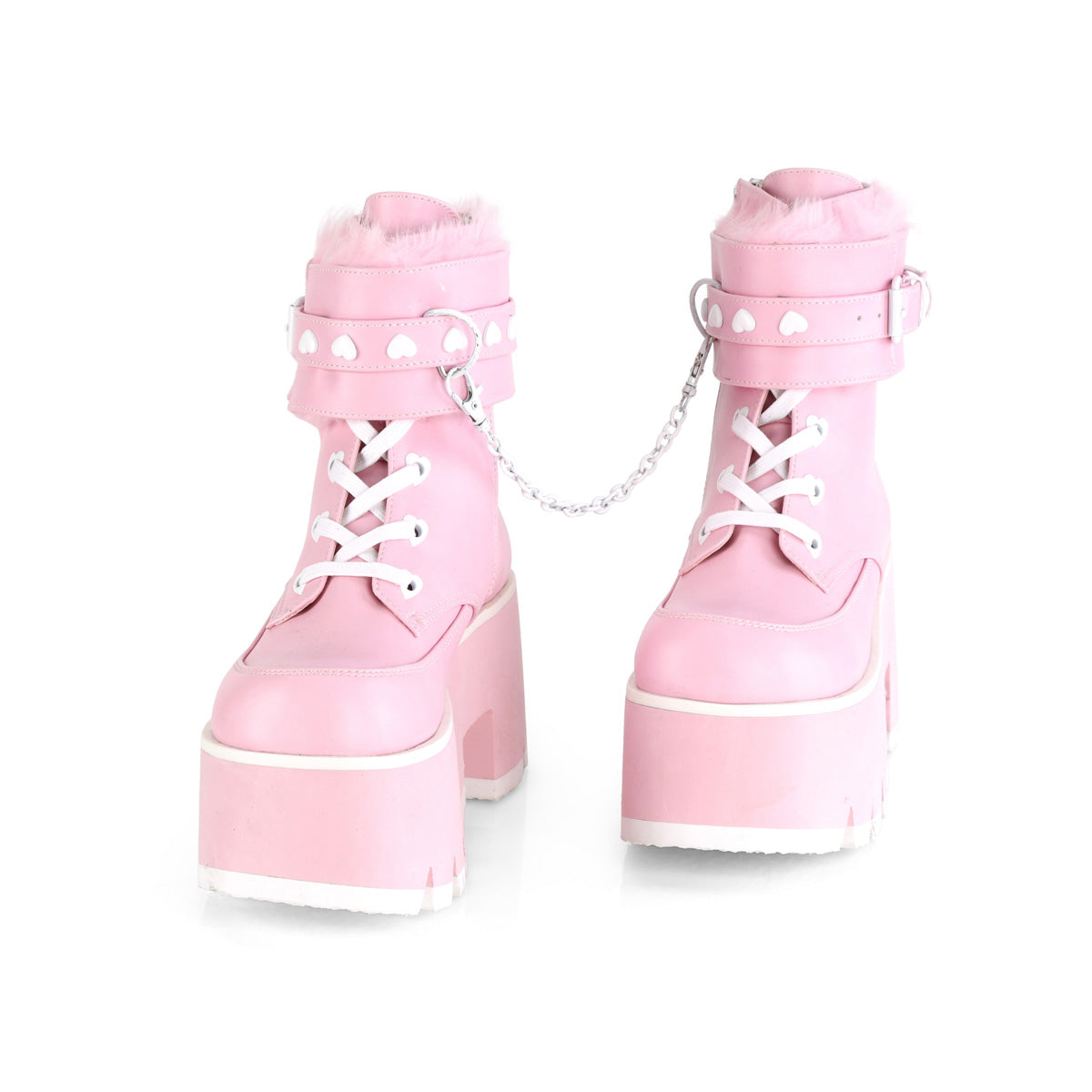 DemoniaCult  Stiefeletten ASHES-57 B. Pink Vegan Leder