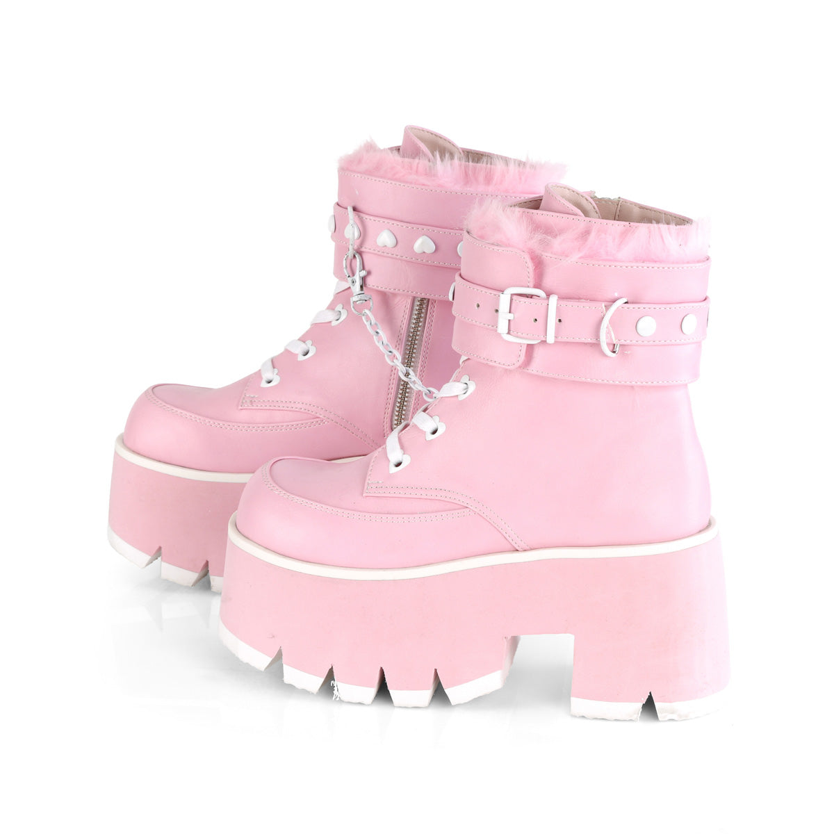 DemoniaCult  Stiefeletten ASHES-57 B. Pink Vegan Leder