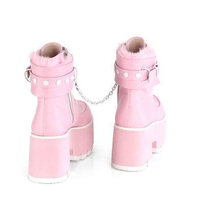 DemoniaCult  Stiefeletten ASHES-57 B. Pink Vegan Leder