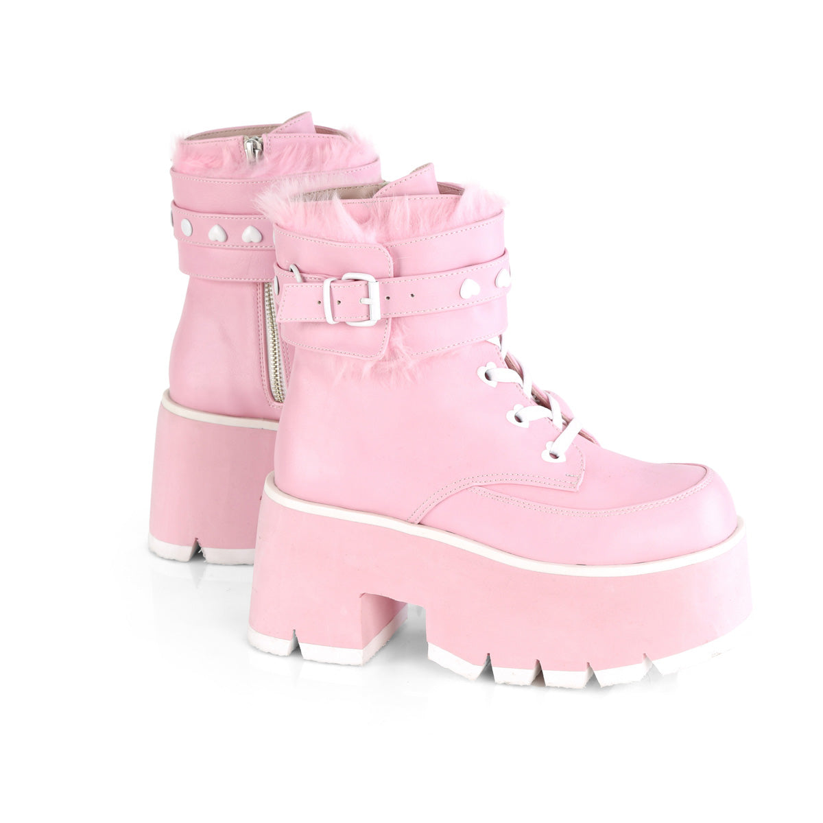 DemoniaCult  Stiefeletten ASHES-57 B. Pink Vegan Leder