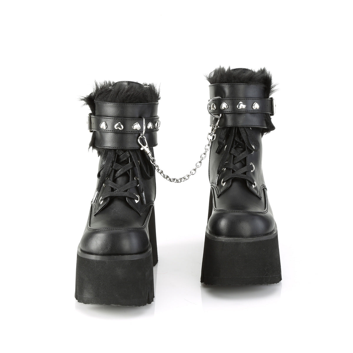 DemoniaCult Damenknöchelstiefel ASHES-57 BLK Vegan Leder