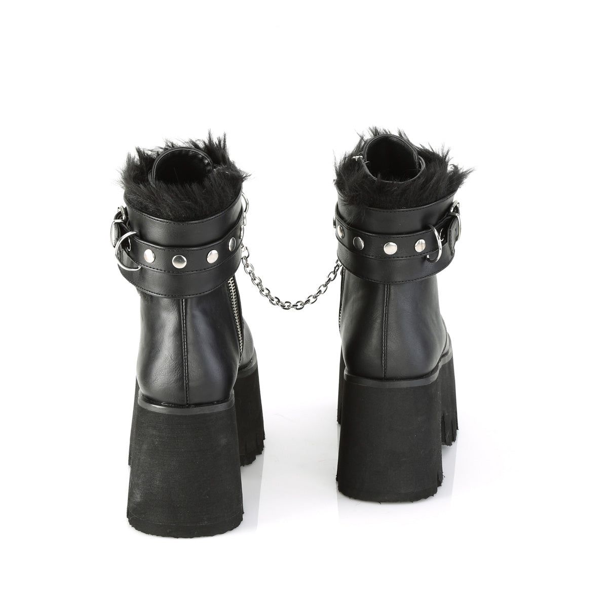 DemoniaCult Damenknöchelstiefel ASHES-57 BLK Vegan Leder