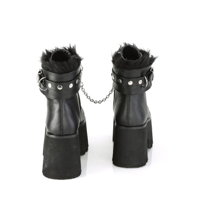 DemoniaCult Damenknöchelstiefel ASHES-57 BLK Vegan Leder