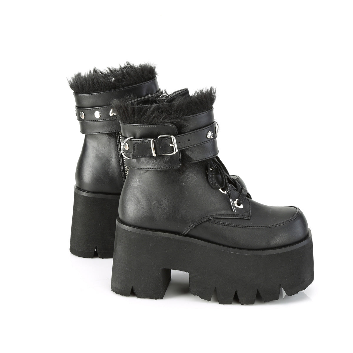 DemoniaCult Damenknöchelstiefel ASHES-57 BLK Vegan Leder